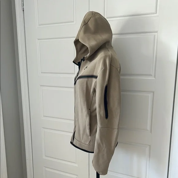 Nike Microfiber Tan Full Zip Hoodie with Extra Pocket on Arm - Picture 3 of 9